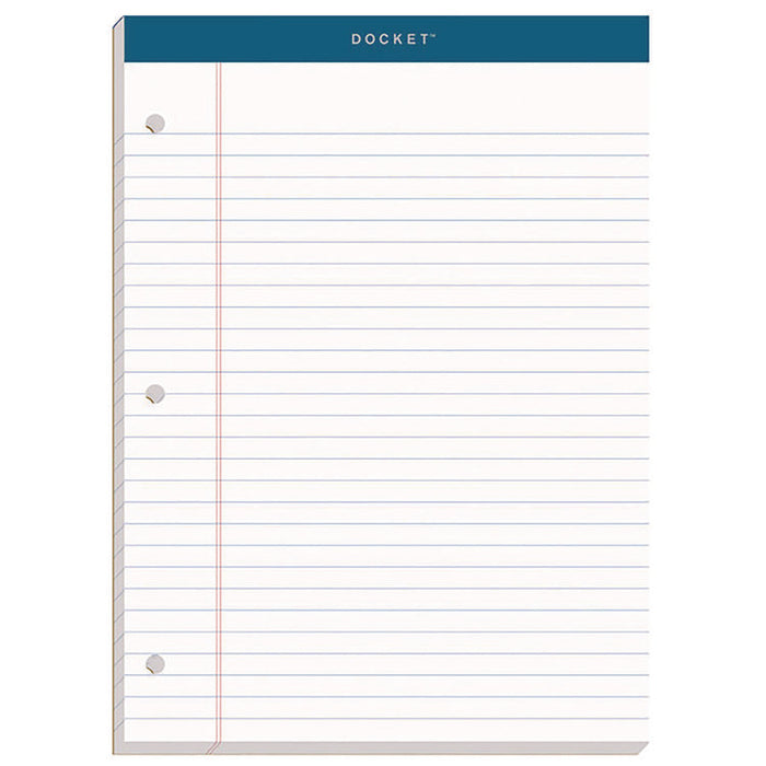 Double Docket Ruled Pads with Extra Sturdy Back, Wide/Legal Rule, (100) White 8.5 x 11 Sheets