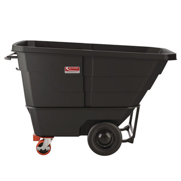 1 cu yd Heavy Duty Tilt Truck, Forkliftable Frame, 2,200 lb Capacity, Black/Red