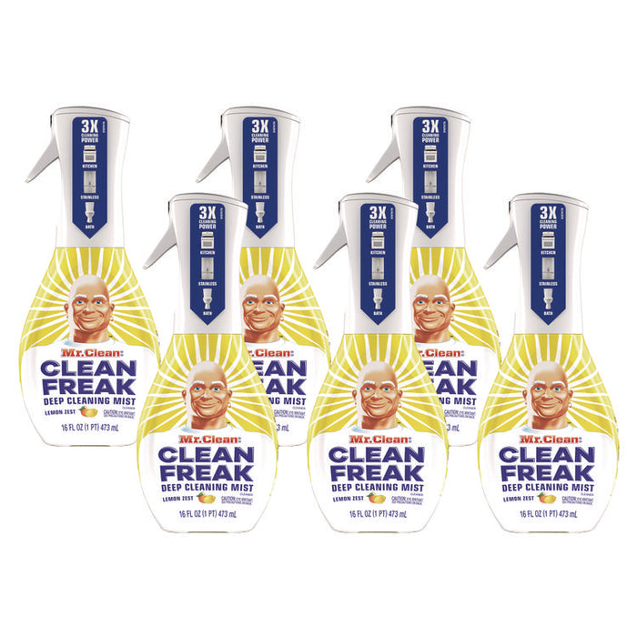 Clean Freak Deep Cleaning Mist Multi-Surface Spray, Lemon Scent, 16 oz Spray Bottle, 6/Carton