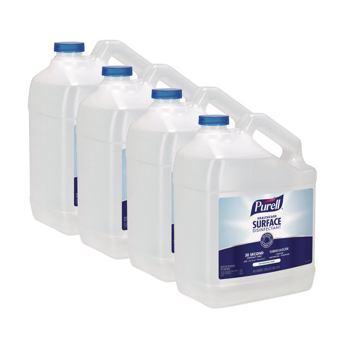 Healthcare Surface Disinfectant, Fragrance-Free, 128 oz Bottle, 4/Carton