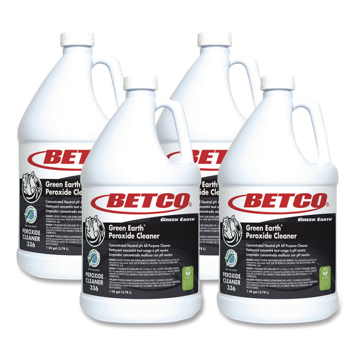 Green Earth Peroxide Cleaner, Fresh Mint Scent, 1 gal Bottle, 4/Carton