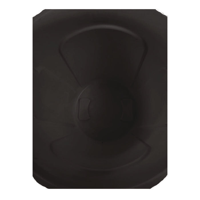 Vented Round Brute Container, 32 gal, Plastic, Black, 6/Carton