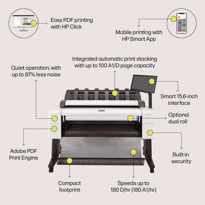 DesignJet T2600 36" Wireless Wide Format Inkjet Printer