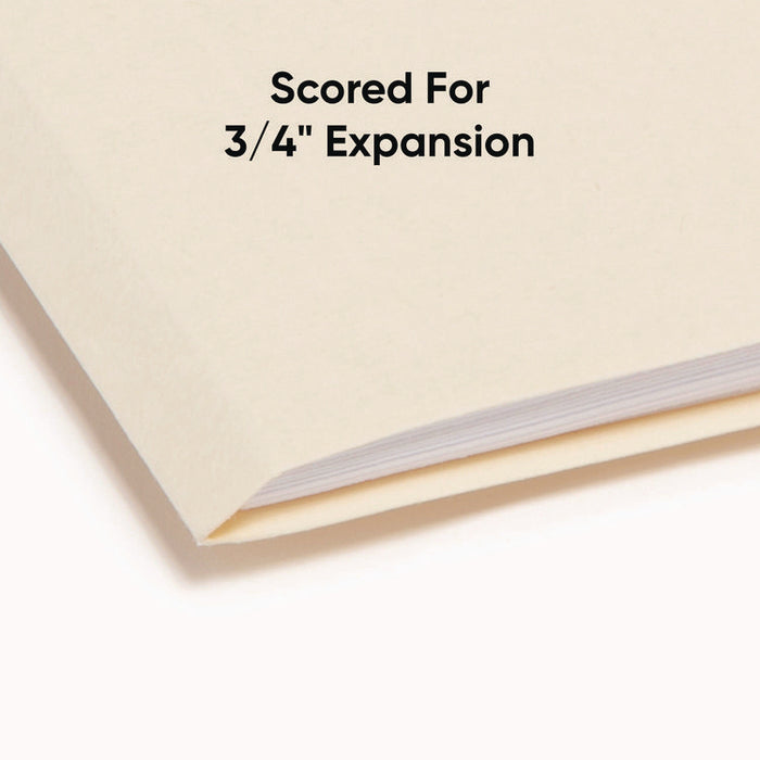 Manila File Folders, 1/3-Cut Tabs: Assorted, Letter-Size, 0.75" Expansion, Manila, 100/Box