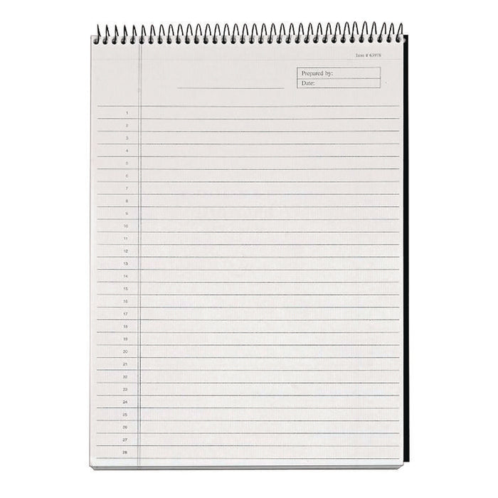 Docket Diamond Top-Wire Ruled Planning Pad, Black Cover, Wide/Legal Rule, (60) White 8.5 x 11 Sheets