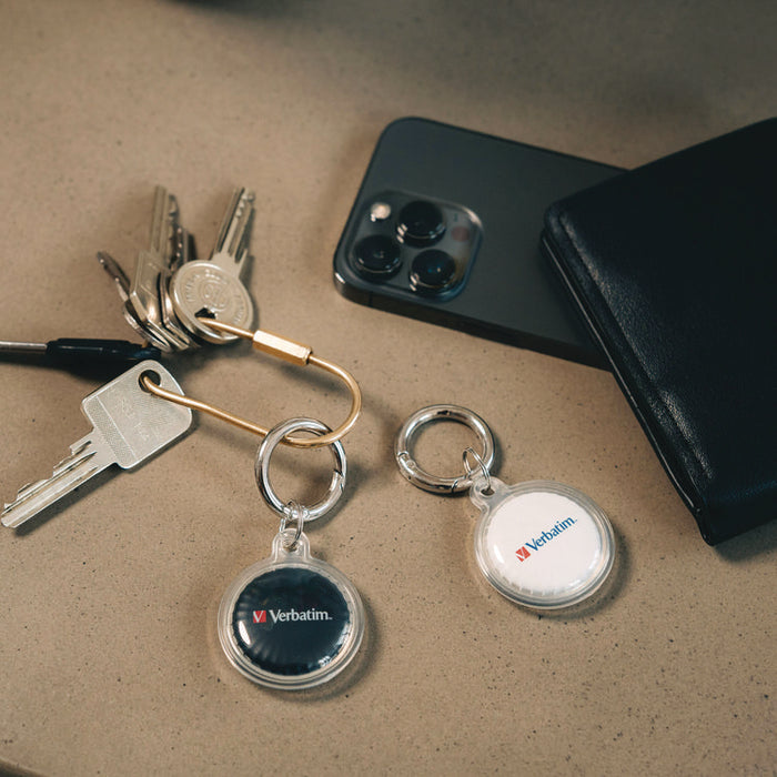 My Finder Bluetooth Coin Tracker for Apple iOS, Black/White, 2/Pack