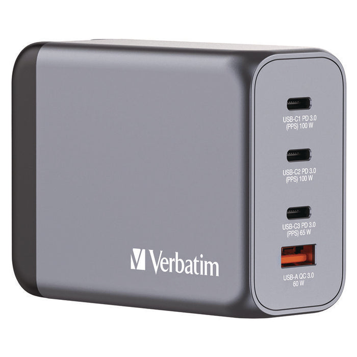 200 W 4-Port GaN Wall Charger, Black/Gray