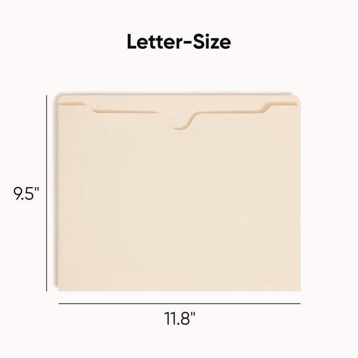 Manila File Jackets, 2-Ply Straight Tab, Letter Size, Manila, 50/Box