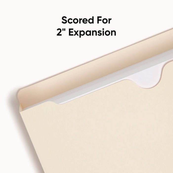 Manila File Jackets, 2-Ply Straight Tab, Letter Size, Manila, 50/Box
