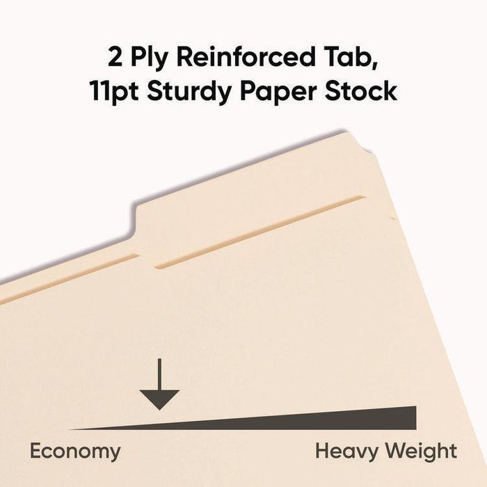 Top Tab Fastener Folder, 1/3-Cut Tab: Assorted, Expands 0.75", 2 Fasteners, Letter Size, Manila, 50/Box