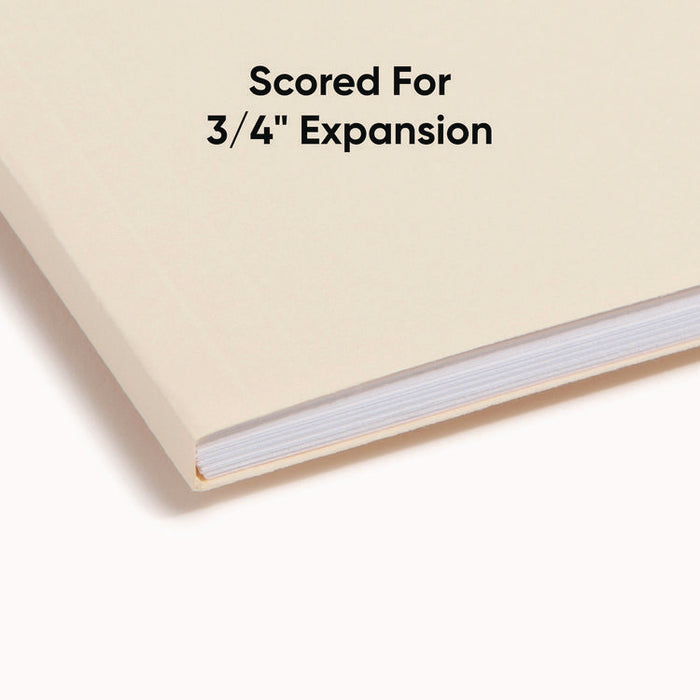Top Tab Fastener Folder, 1/3-Cut Tab: Assorted, Expands 0.75", 2 Fasteners, Letter Size, Manila, 50/Box