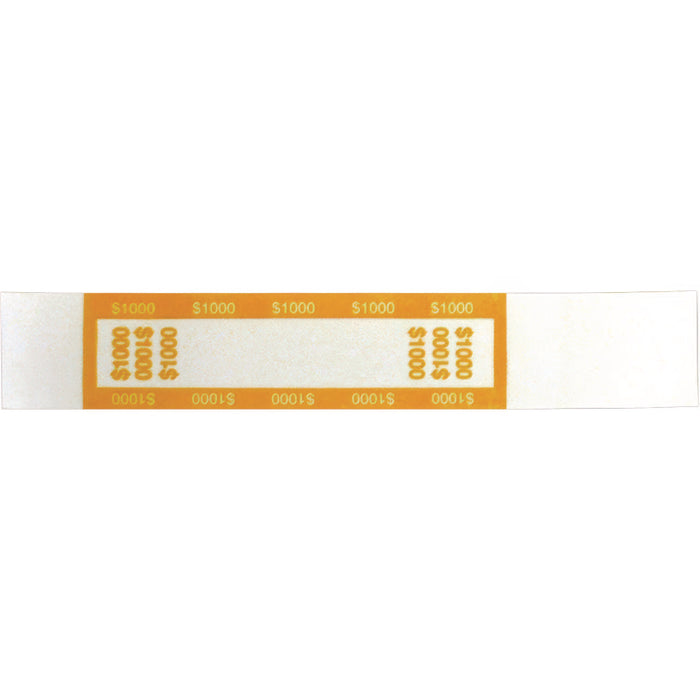 Currency Straps, Self-Adhesive, Tens, $1,000 Strap, Yellow/White, 1,000/Pack