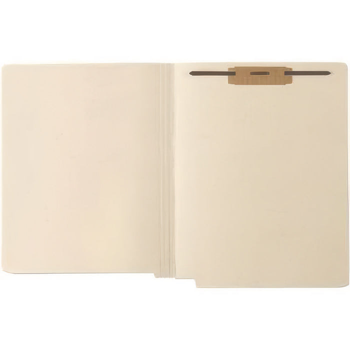 Heavy-Duty End Tab Fastener Folders, Straight Tab, Expands 0.75", 1 Fastener, Letter Size, Manila, 50/Box