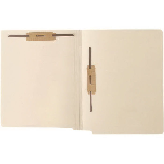 Heavy-Duty End Tab Fastener Folders, Expands 0.75", 2 Fasteners: Horizontal/Vertical , Letter Size, Manila, 250/Box