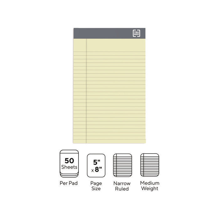 Notepads, Narrow Rule, (50) Canary Yellow 5 x 8 Sheets, 6/Pack