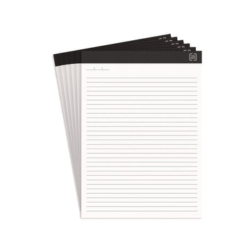 Notepads, Narrow Rule, (50) White 8.5 x 11 Sheets, 6/Pack