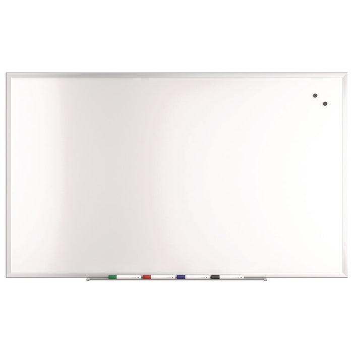 Magnetic Steel Dry Erase Board, 36" x 60", White Surface, Gray/Natural Aluminum Frame