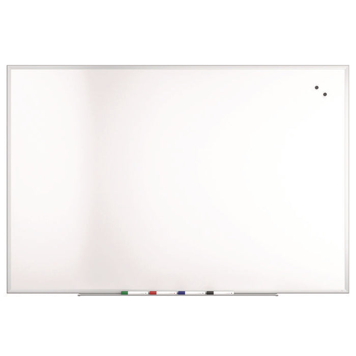Magnetic Steel Dry Erase Board, 48" x 72", White Surface, Gray/Natural Aluminum Frame