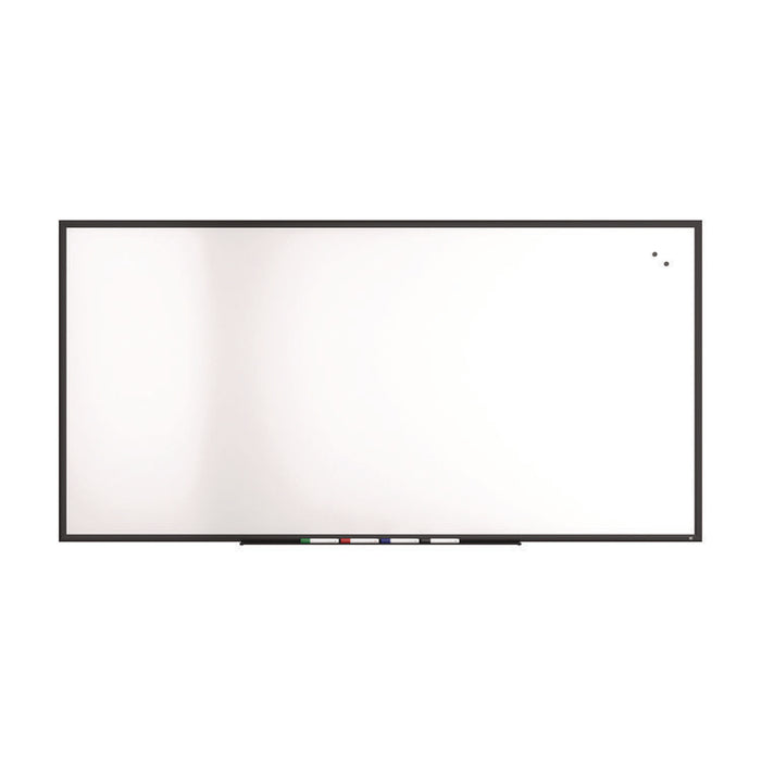 Magnetic Porcelain Dry Erase Board, 96" x 48", White Surface, Black Aluminum Frame