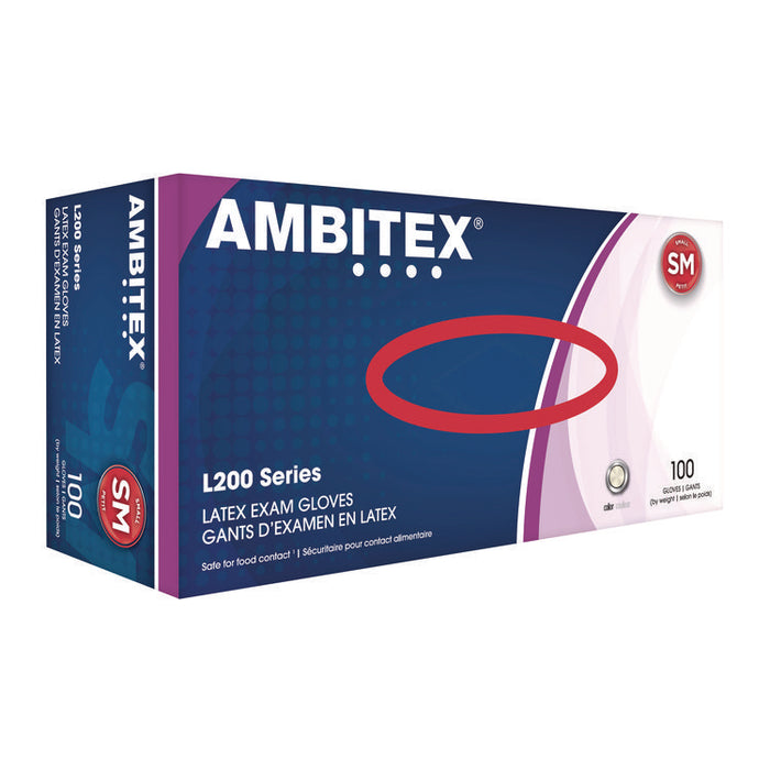 L200 Series Powder-Free Latex Gloves, Small, 5 mil Thick, 9" Long, Cream, 100/Box