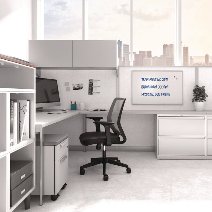 Magnetic Steel Dry Erase Board, 24" x 36", White Surface, Gray/Natural Aluminum Frame