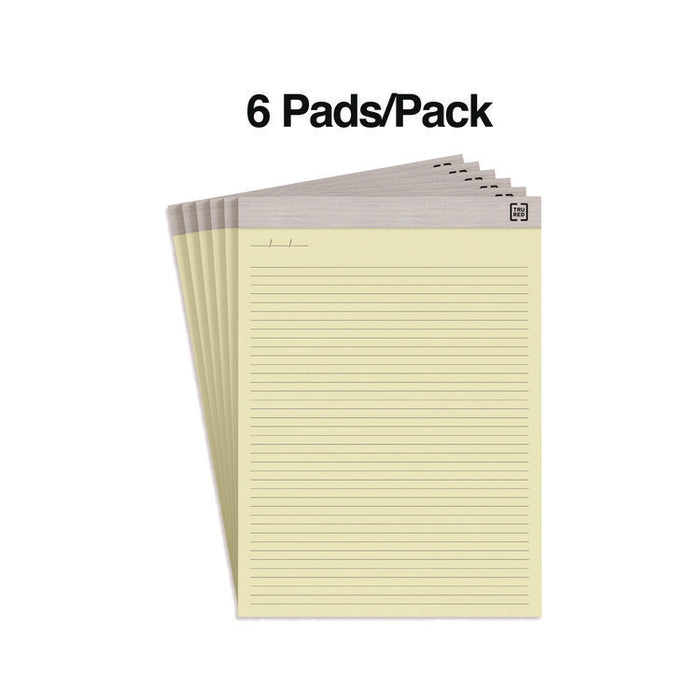 Notepads, Narrow Rule, (50) Canary Yellow 8.5 x 11 Sheets, 6/Pack