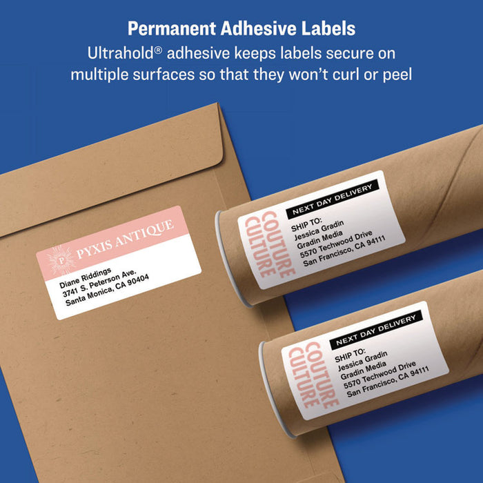 Shipping Labels w/ TrueBlock Technology, Inkjet/Laser Printers, 2 x 4, White, 10/Sheet, 500 Sheets/Carton
