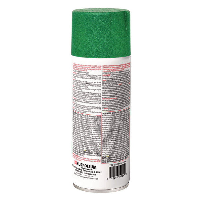 Specialty Glitter Spray Paint, Glitter Kelly Green, 10.25 oz Aerosol Can, 6/Carton