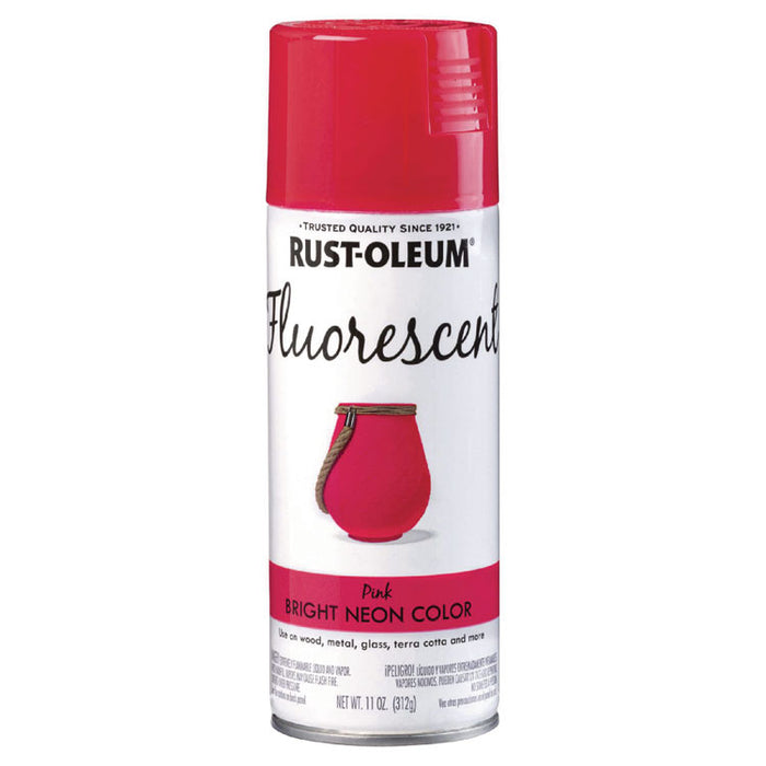Specialty Fluorescent Spray Paint, Flat Fluorescent Pink, 11 oz Aerosol Can, 6/Carton