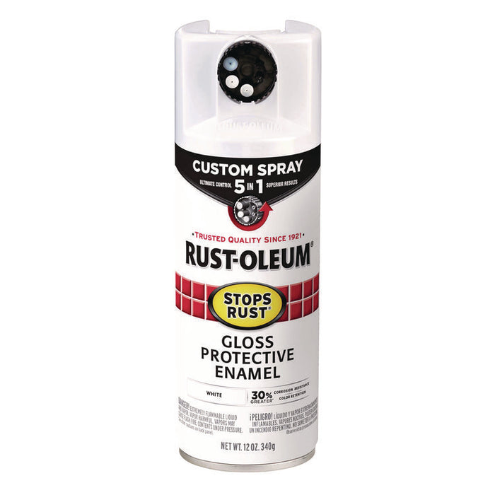 Stops Rust 5-in-1 Spray Paint, Gloss White, 12 oz Aerosol Can