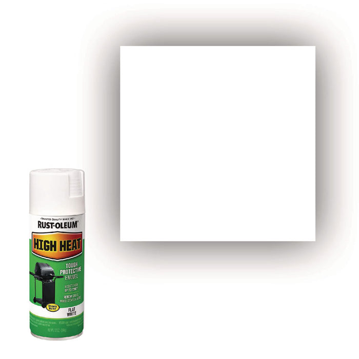 High Heat Enamel Spray Paint, Flat White, 12 oz Aerosol Can