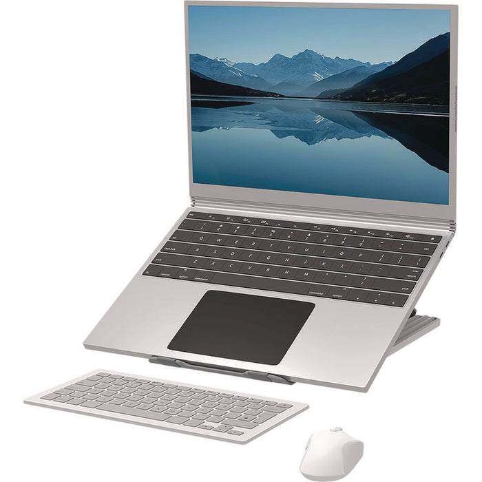 Breyta Laptop Stand, 9.25" x 10.55" x 0.55" - 8", White, Supports Up to 8.8 lbs