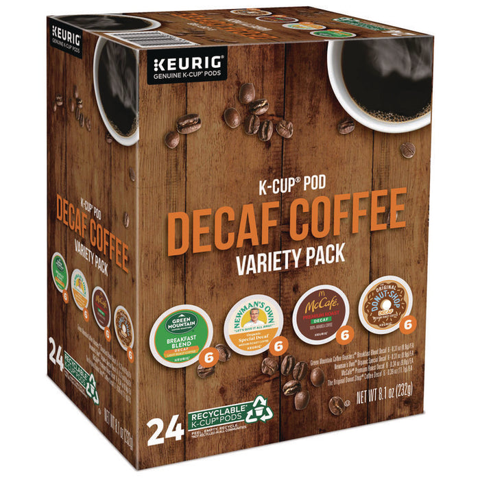 Decaf Variety Coffee K-Cups, Assorted Flavors, 96/Carton