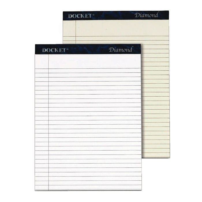Docket Diamond Ruled Pads, Wide/Legal Rule, (50) White 8.5 x 11 Sheets, 2/Box