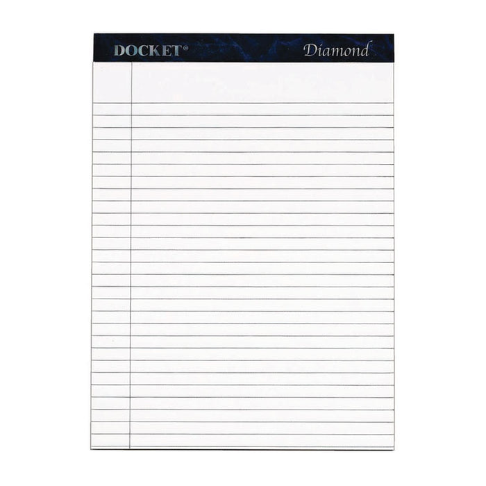 Docket Diamond Ruled Pads, Wide/Legal Rule, (50) White 8.5 x 11 Sheets, 2/Box