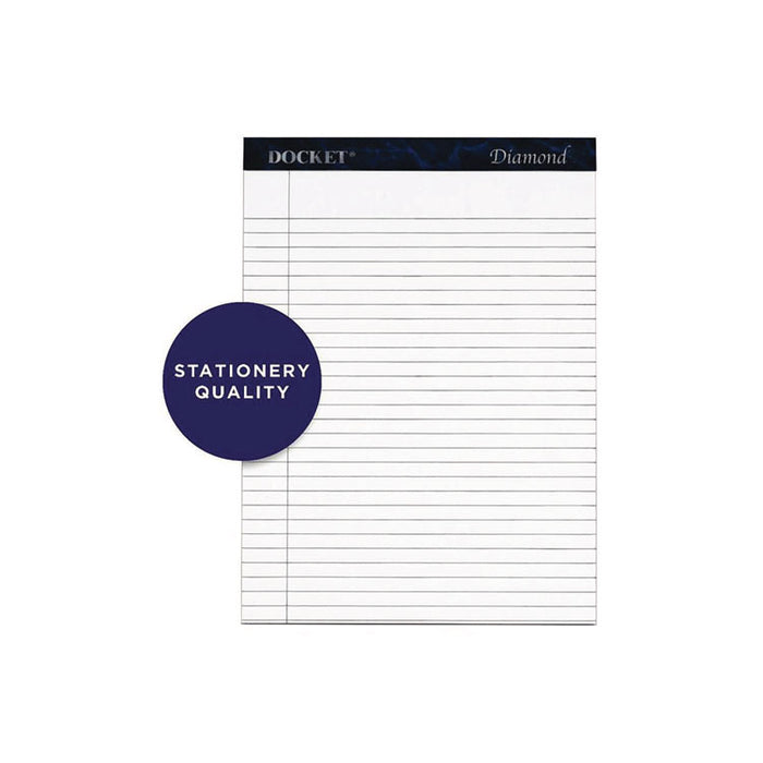 Docket Diamond Ruled Pads, Wide/Legal Rule, (50) White 8.5 x 11 Sheets, 2/Box