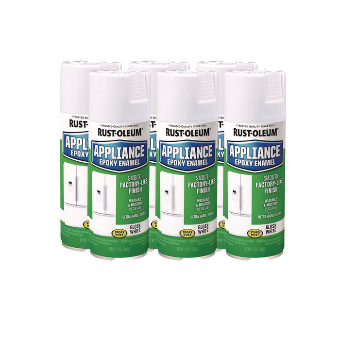 Specialty Appliance Epoxy Spray Paint, Gloss White, 12 oz Aerosol Can, 6/Carton