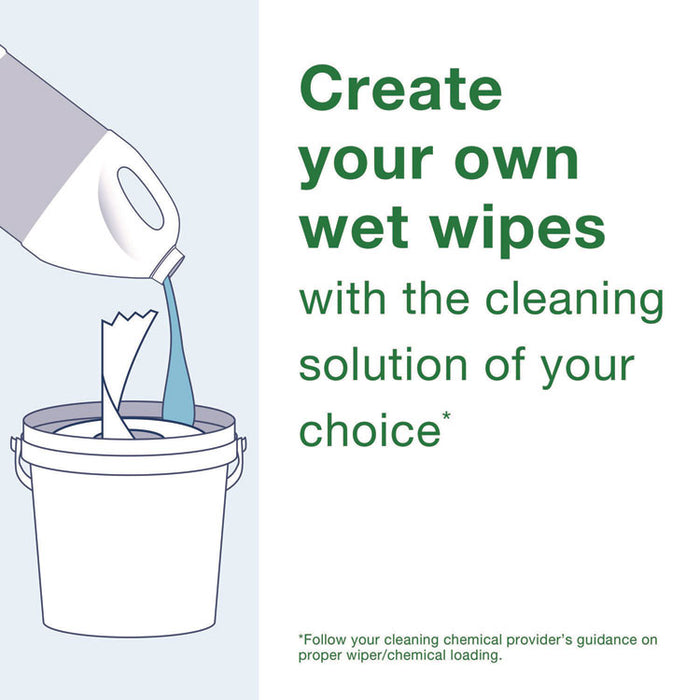 Everwipe by Tork Chem-Ready Wiping Rolls, 1-Ply, 12 x 12, White, 90 Sheets, 6 Rolls/Carton