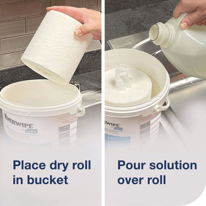 Everwipe by Tork Chem-Ready Wiping Rolls, 1-Ply, 12 x 12, White, 90 Sheets, 6 Rolls/Carton