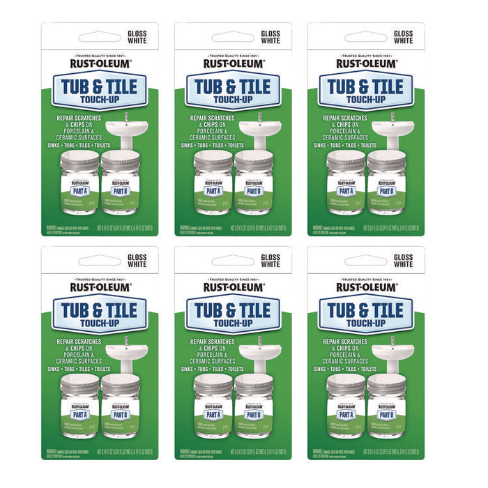 Specialty Gloss White Tub and Tile Touch Up, Gloss White, 0.54 oz Glass Vials, 6 Kits/Carton