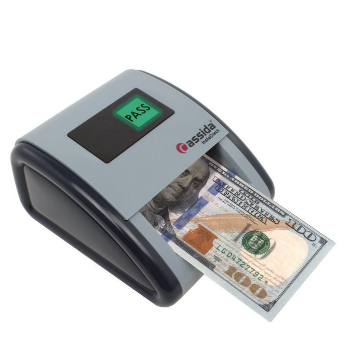 InstaCheck Counterfeit Detector for USD, 6 Detection Methods, 4.2" x 5.1" x 2.7", Gray