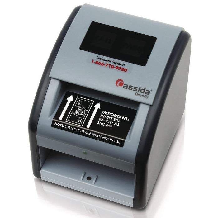OmniID Counterfeit Detector for USD, 3 Detection Methods, 6" x 6.9" x 7", Gray