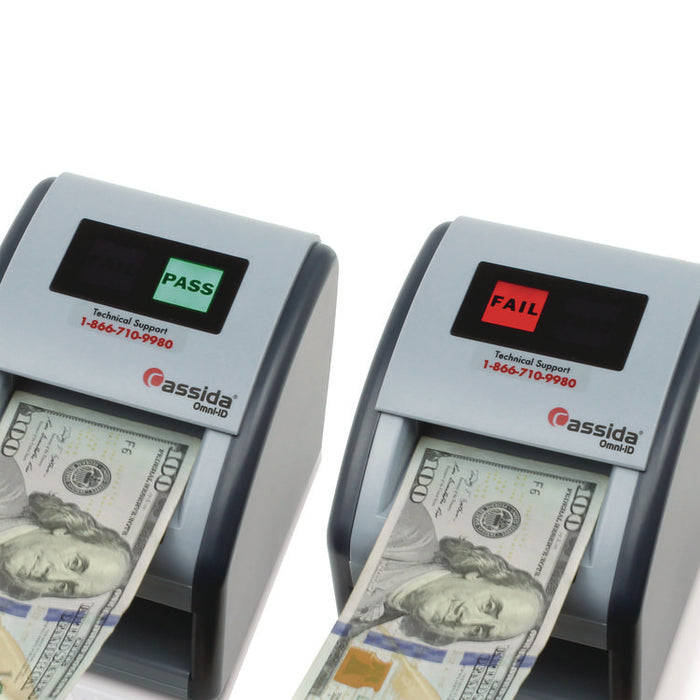OmniID Counterfeit Detector for USD, 3 Detection Methods, 6" x 6.9" x 7", Gray