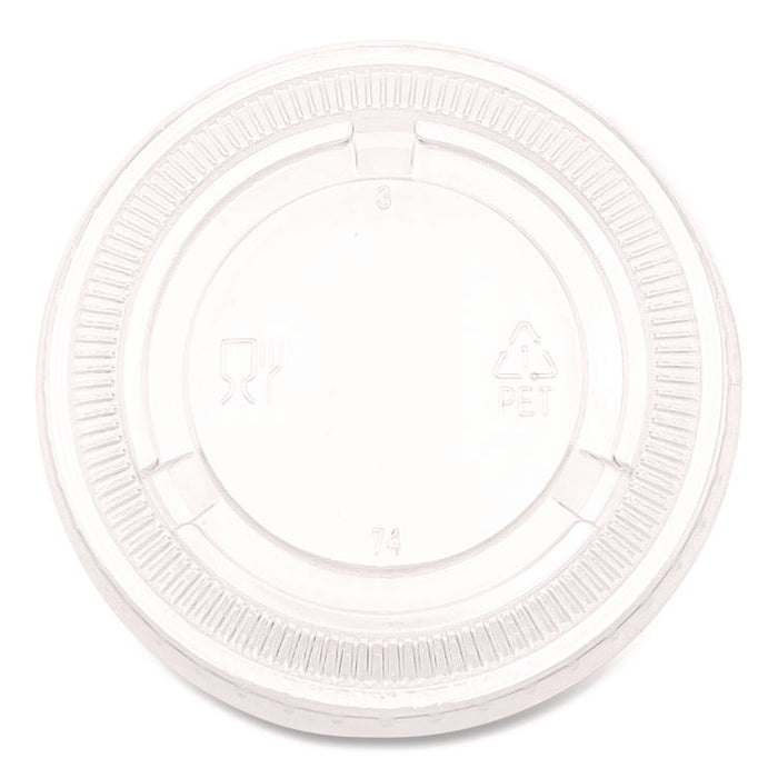 Souffle/Portion Cup Lids, Fits 3.25 oz to 5.5 oz Portion Cups, Plastic, Clear, 2,500/Carton
