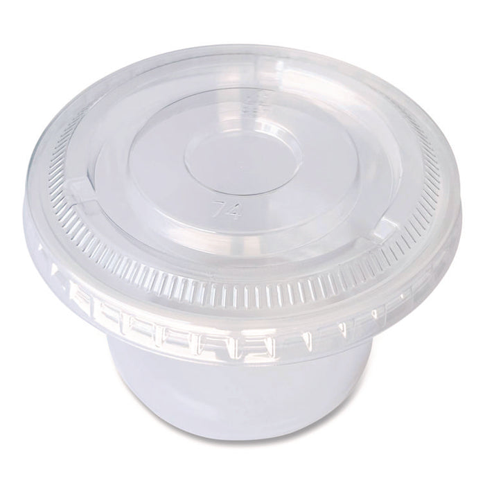 Souffle/Portion Cup Lids, Fits 3.25 oz to 5.5 oz Portion Cups, Plastic, Clear, 2,500/Carton