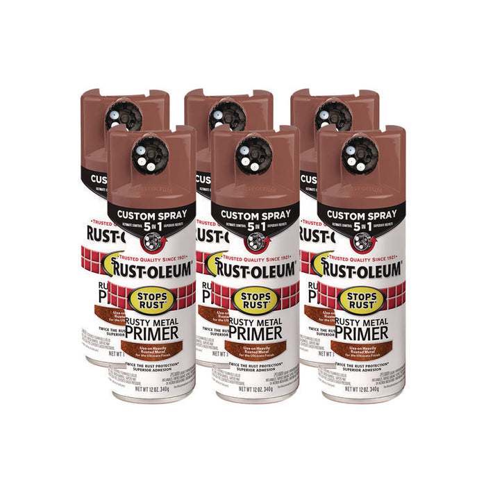 Stops Rust 5-in-1 Spray Paint, Rusty Metal, 12 oz Aerosol Can, 6/Carton