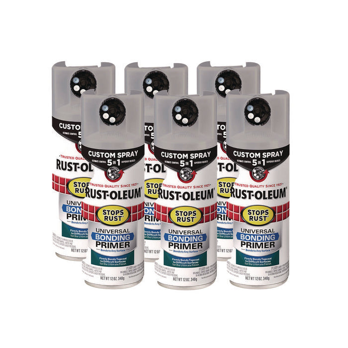 Stops Rust 5-in-1 Spray Paint, Gray, 12 oz Aerosol Can, 6/Carton