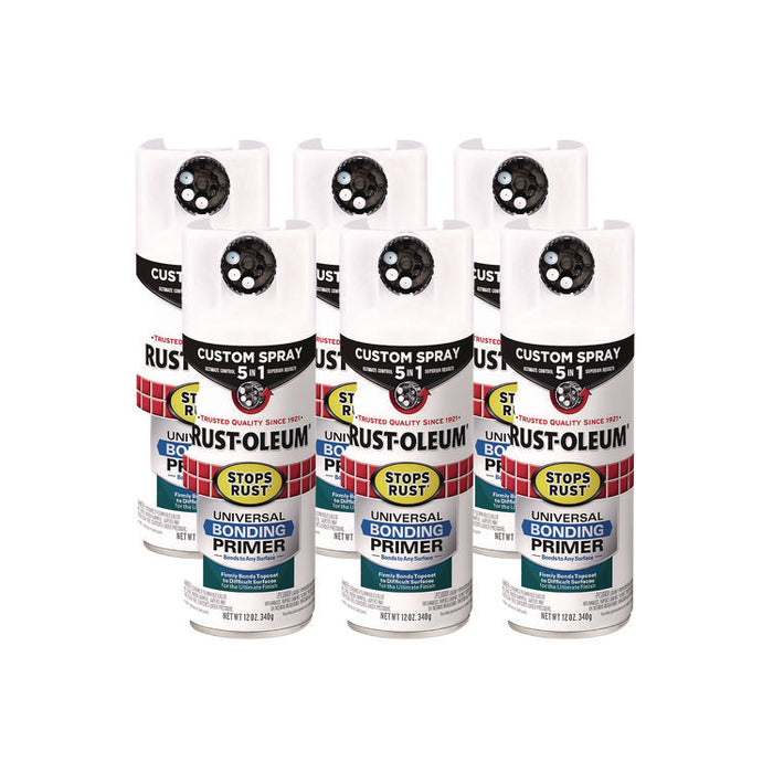Stops Rust 5-in-1 Spray Paint, White, 12 oz Aerosol Can, 6/Carton