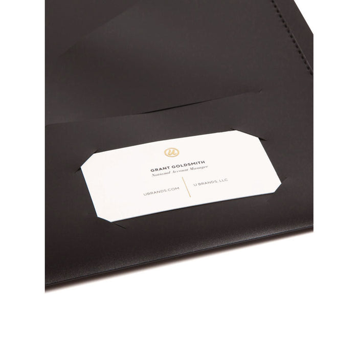 Clear Front Poly Report Cover, Double-Prong Fastener, 0.5" Capacity, 8.5 x 11, Clear/Black, 5/Pack