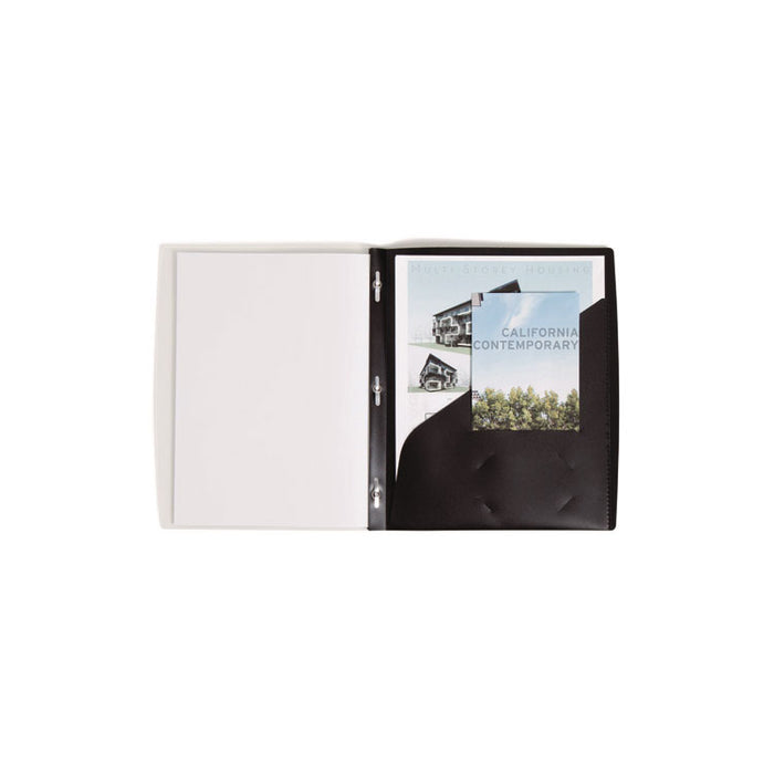 Clear Front Poly Report Cover, Double-Prong Fastener, 0.5" Capacity, 8.5 x 11, Clear/Black, 5/Pack
